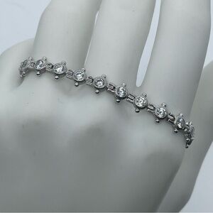 Judith Ripka Haute Collection Sterling Silver CZ Articulated Link Bracelet